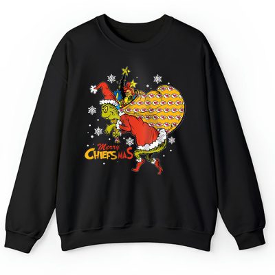 Kansas City Chiefs Merry Christmas NFL Gift For Fan Cute Grinch Unisex Sweatshirt TAH20720