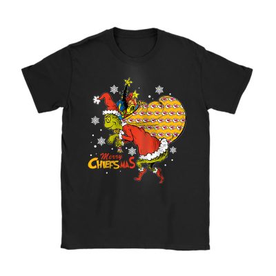 Kansas City Chiefs Merry Christmas NFL Gift For Fan Cute Grinch Unisex T-Shirt Cotton Tee TAT20720