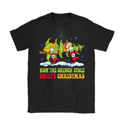 Kansas City Chiefs Merry Christmas NFL Gift For Fan Cute Grinch Unisex T-Shirt Cotton Tee TAT20721