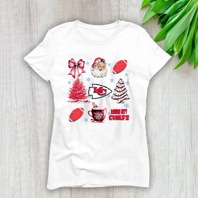 Kansas City Chiefs Merry Christmas NFL Gift For Fan Santa Xmas Family Christmas Lady T-Shirt Women Tee LTL20727