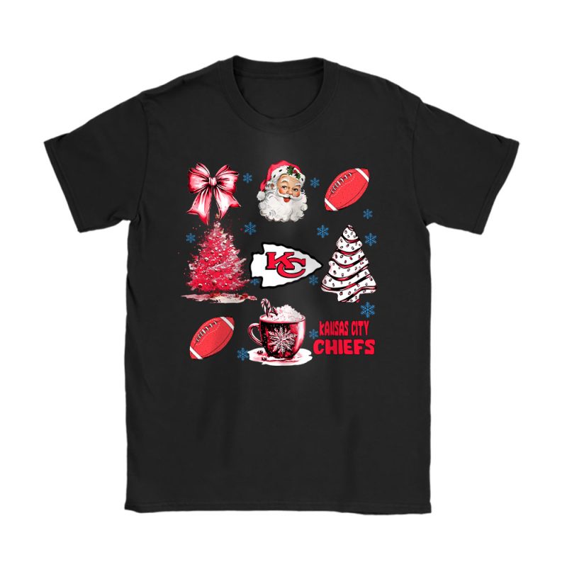 Kansas City Chiefs Merry Christmas NFL Gift For Fan Santa Xmas Family Christmas Unisex T-Shirt Cotton Tee TAT20727