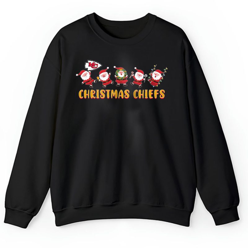 Kansas City Chiefs Merry Christmas NFL Gift For Fan Santa Xmas Funny Christmas Unisex Sweatshirt TAS19873