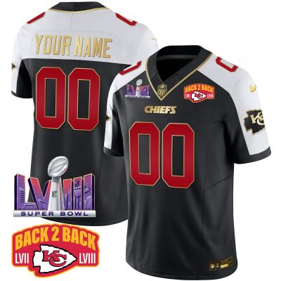 Kansas City Chiefs Super Bowl LVIII & Back 2 Back Patch Vapor Custom Jersey