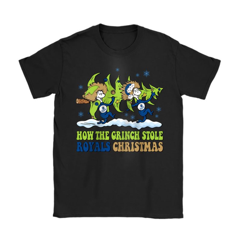 Kansas City Royals Merry Christmas MLB Gift For Fan Cute Grinch Unisex T-Shirt Cotton Tee TAT21756