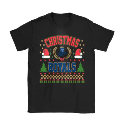 Kansas City Royals Merry Christmas MLB Gift For Fan Cute Santa Hohoho Unisex T-Shirt Cotton Tee TAT21759