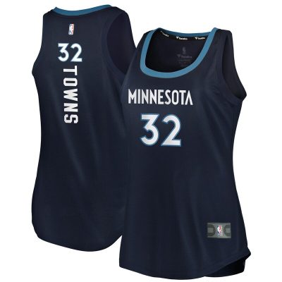 Karl-Anthony Towns Minnesota Timberwolves Women's Fast Break Tank Jersey - Icon Edition - Navy