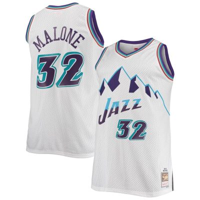 Karl Malone Utah Jazz 1996/97 Big & Tall Hardwood Classics Swingman Jersey - White