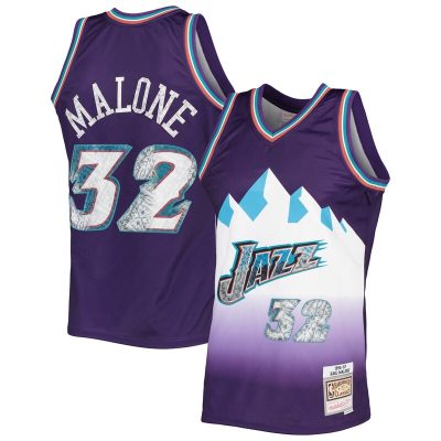 Karl Malone Utah Jazz 1996/97 Hardwood Classics NBA 75th Anniversary Diamond Swingman Jersey - Purple