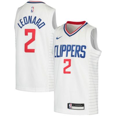 Kawhi Leonard LA Clippers Youth 2020/21 Swingman Jersey - Association Edition - White