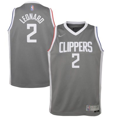 Kawhi Leonard LA Clippers Youth 2020/21 Swingman Player Jersey Gray - Earned Edition