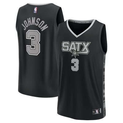 Keldon Johnson San Antonio Spurs Fast Break Replica Player Jersey - Statement Edition - Black