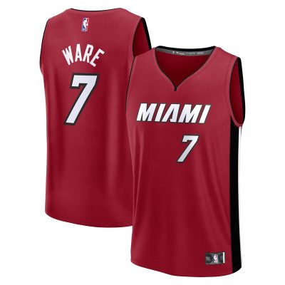 Kel'el Ware Miami Heat Youth Fast Break Player Jersey - Statement Edition - Red