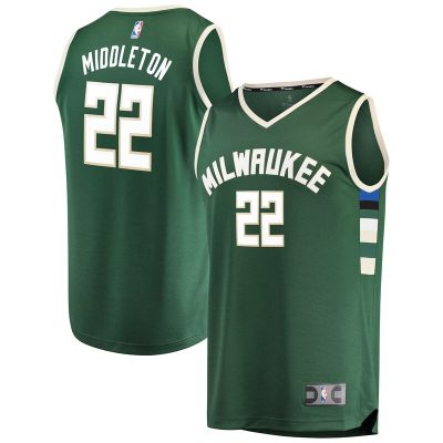 Khris Middleton Milwaukee Bucks Fast Break Road Replica Player Jersey Green - Icon Edition