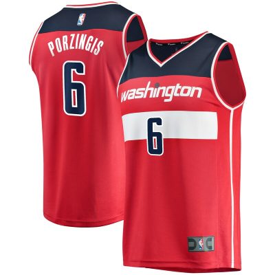 Kristaps Porzingis Washington Wizards Fast Break Replica Jersey - Icon Edition - Red