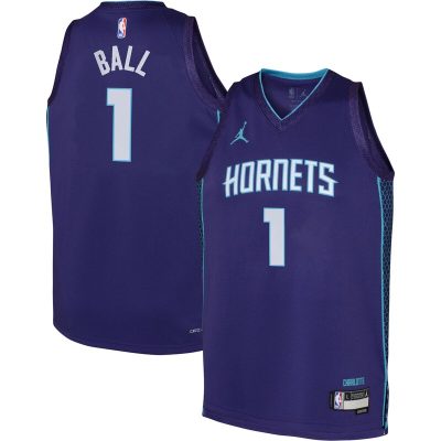 LaMelo Ball Charlotte Hornets Youth Swingman Jersey - Statement Edition - Purple