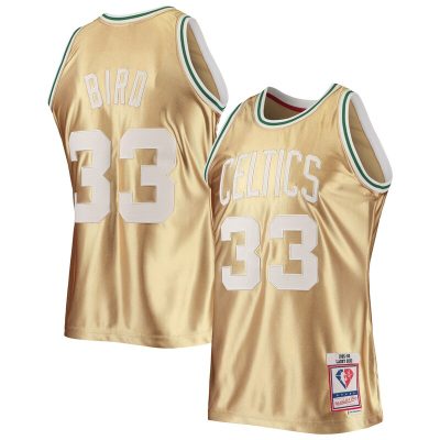 Larry Bird Boston Celtics 75th Anniversary 1985/86 Hardwood Classics Swingman Jersey - Gold