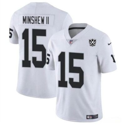 Las Vegas Raiders #15 Gardner Minshew II White 2024 65th Anniversary Patch Vapor Limited Football Stitched Jersey