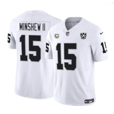 Las Vegas Raiders #15 Gardner Minshew II White 2024 F.U.S.E 65th Anniversary Patch Vapor Football Stitched Jersey