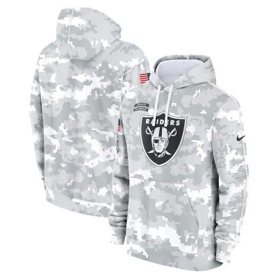 Las Vegas Raiders 2024 Salute To Service Big & Tall Club Fleece Pullover Hoodie - Arctic Camo