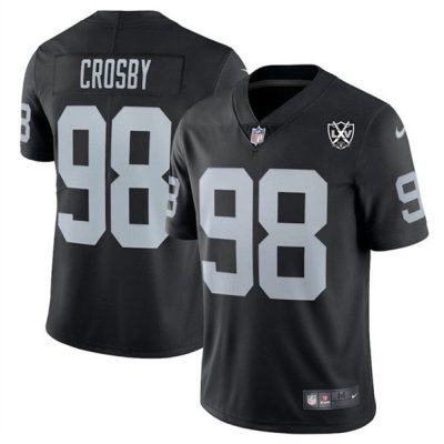 Las Vegas Raiders #98 Maxx Crosby Black 2024 65th Anniversary Patch Vapor Limited Football Stitched Jersey