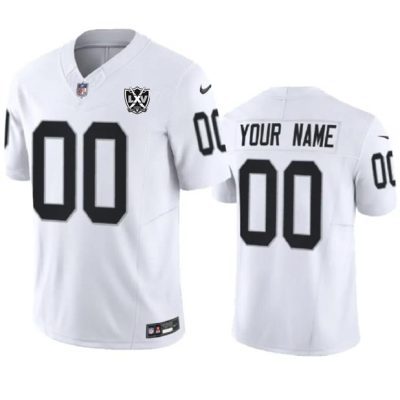 Las Vegas Raiders Active Player Custom White 2024 F.U.S.E 65th Anniversary Patch Vapor Football Stitched Jersey