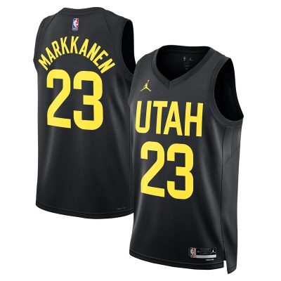 Lauri Markkanen Utah Jazz Swingman Player Jersey - Statement Edition - Black