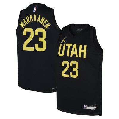 Lauri Markkanen Utah Jazz Youth Swingman Jersey - Statement Edition - Black