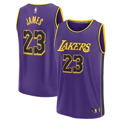 LeBron James Los Angeles Lakers 2022/23 Fast Break Replica Jersey - Statement Edition - Purple