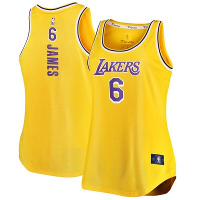 LeBron James Los Angeles Lakers Women's Fast Break Tank Jersey - Icon Edition - Gold