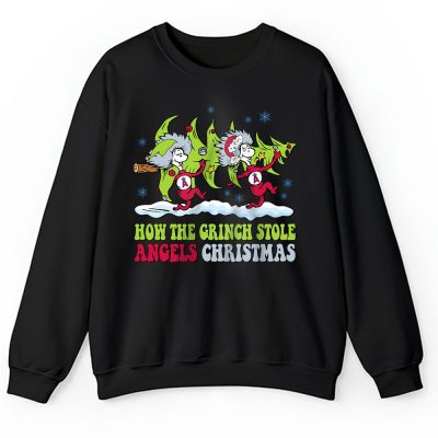 Los Angeles Angels Merry Christmas MLB Gift For Fan Cute Grinch Unisex Sweatshirt TAH21760