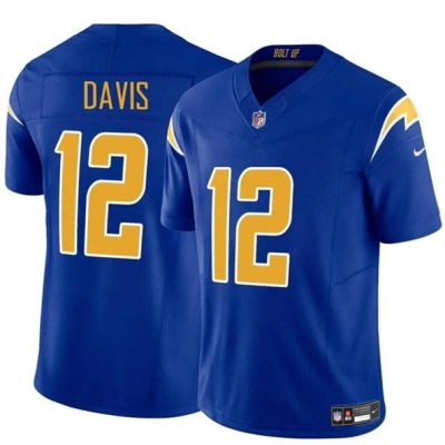 Los Angeles Chargers #12 Derius Davis Royal 2024 F.U.S.E. Vapor Limited Football Stitched Jersey