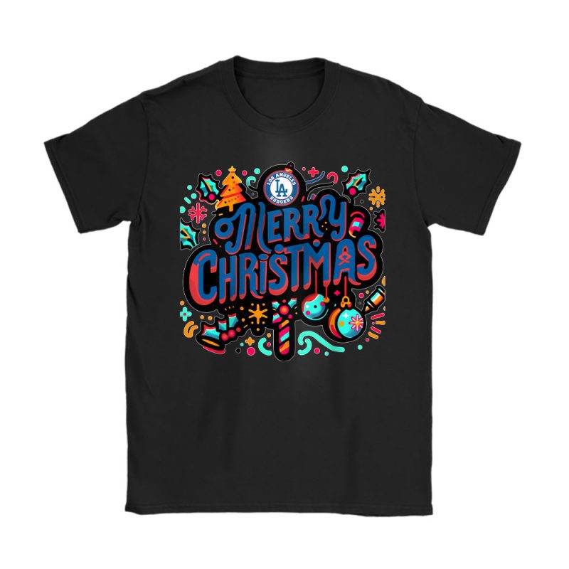 Los Angeles Dodgers Merry Christmas MLB Gift For Fan Christmas Funny Unisex T-Shirt Cotton Tee TAT21432