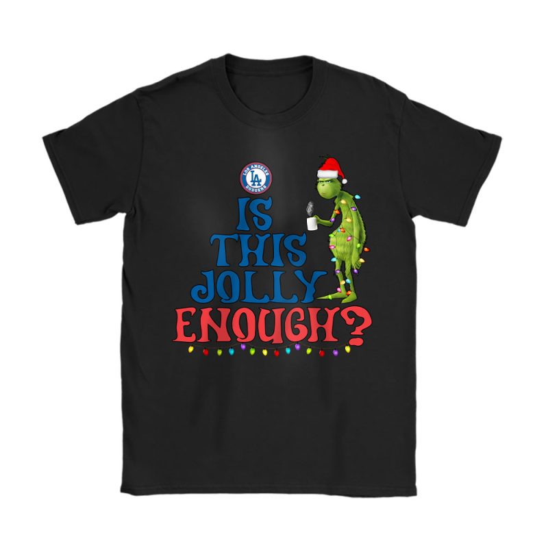 Los Angeles Dodgers Merry Christmas MLB Gift For Fan Cute Grinch Unisex T-Shirt Cotton Tee TAT21433