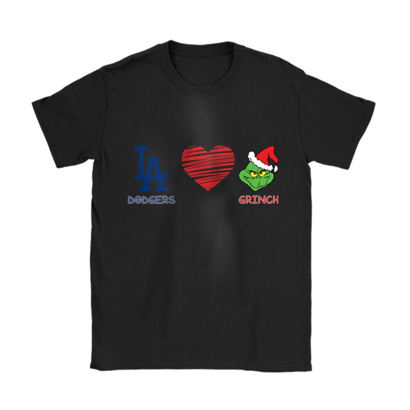 Los Angeles Dodgers Merry Christmas MLB Gift For Fan Cute Grinch Unisex T-Shirt Cotton Tee TAT21770