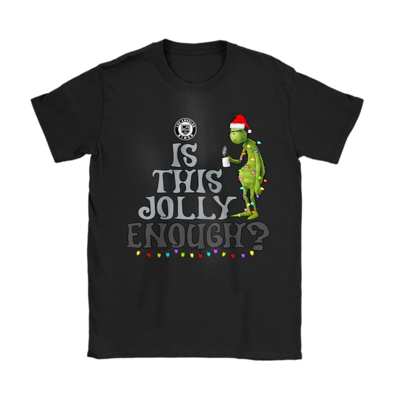 Los Angeles Kings Merry Christmas NHL Gift For Fan Cute Grinch Unisex T-Shirt Cotton Tee TAT21437