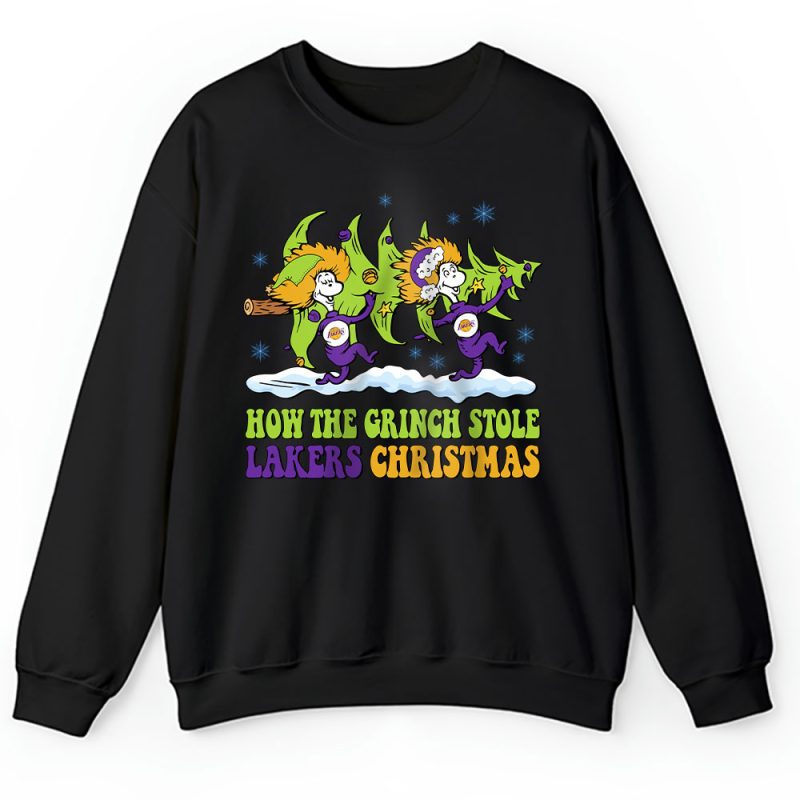 Los Angeles Lakers Merry Christmas NBA Gift For Fan Cute Grinch Unisex Sweatshirt TAH21776