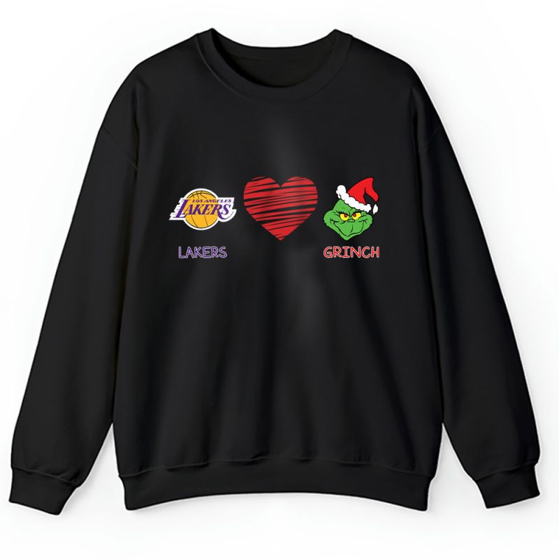 Los Angeles Lakers Merry Christmas NBA Gift For Fan Cute Grinch Unisex Sweatshirt TAH21778