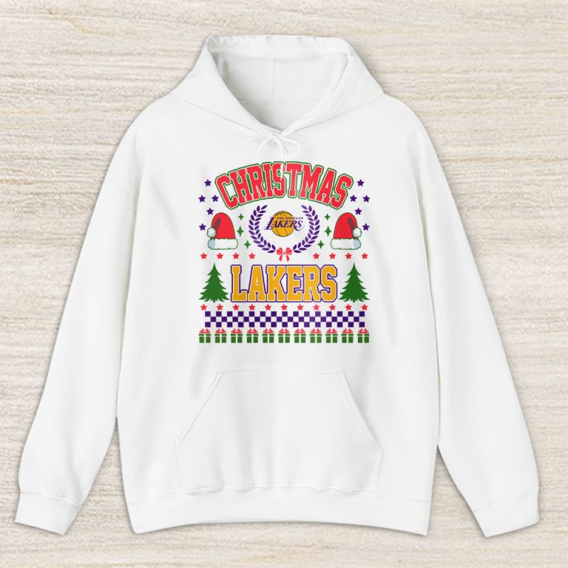 Los Angeles Lakers Merry Christmas NBA Gift For Fan Cute Santa Hohoho Unisex Hoodie TAS21779