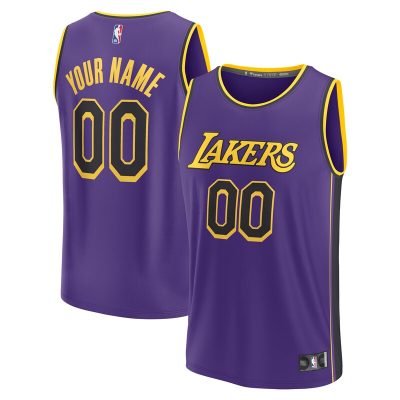 Los Angeles Lakers Youth Fast Break Replica Custom Jersey - Statement Edition - Purple