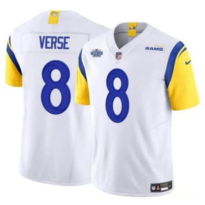 Los Angeles Rams #8 Jared Verse White 2024 With Dradt Patch F.U.S.E Vapor Untouchable Football Stitched Jersey