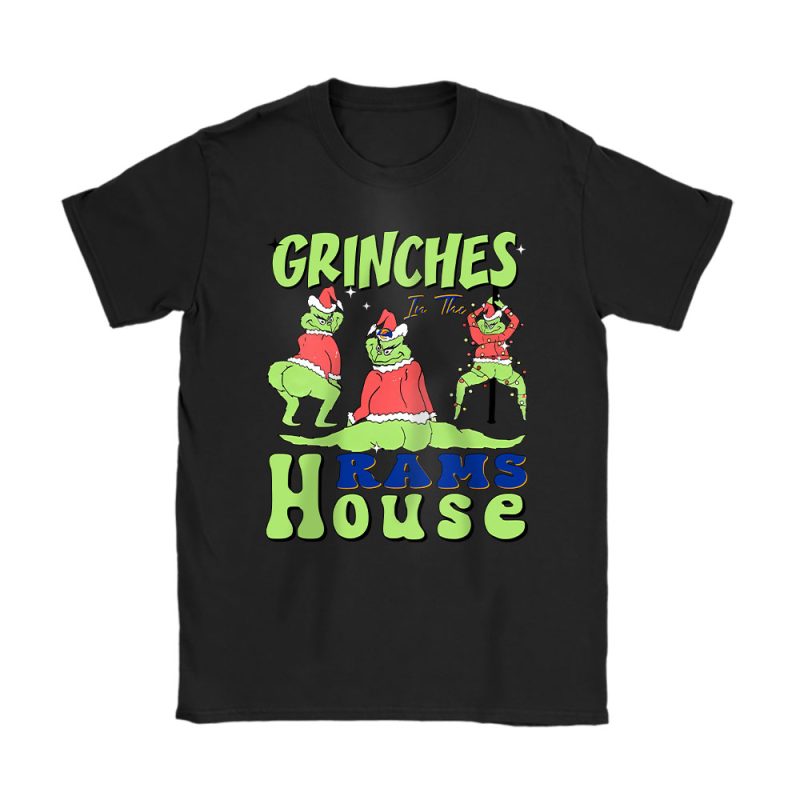 Los Angeles Rams Merry Christmas NFL Gift For Fan Cute Grinch Unisex T-Shirt Cotton Tee TAT20792