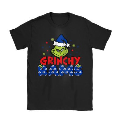 Los Angeles Rams Merry Christmas NFL Gift For Fan Cute Grinch Unisex T-Shirt Cotton Tee TAT20794