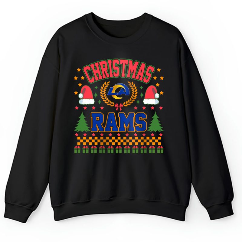 Los Angeles Rams Merry Christmas NFL Gift For Fan Cute Santa Hohoho Unisex Sweatshirt TAH20796