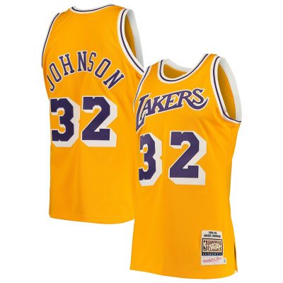 Magic Johnson Los Angeles Lakers 1984/85 Hardwood Classics Jersey - Gold