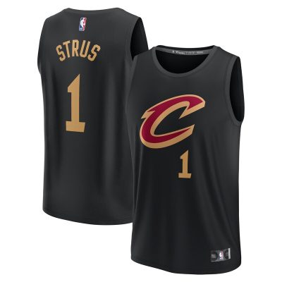 Max Strus Cleveland Cavaliers Fast Break Replica Player Jersey - Statement Edition - Black