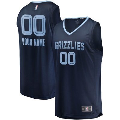 Memphis Grizzlies Fast Break Custom Replica Jersey Navy - Icon Edition