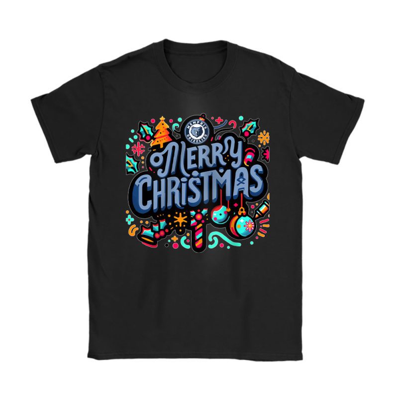 Memphis Grizzlies Merry Christmas NBA Gift For Fan Christmas Funny Unisex T-Shirt Cotton Tee TAT21450