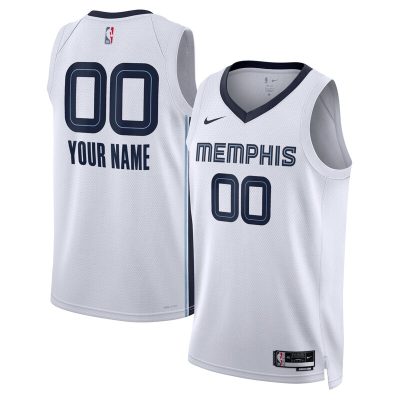 Memphis Grizzlies Swingman Custom Jersey White - Association Edition