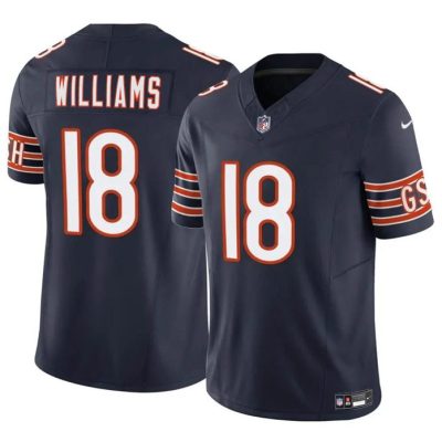 Men's Chicago Bears #18 Caleb Williams Navy 2024 Draft F.U.S.E. Vapor Football Stitched Jersey