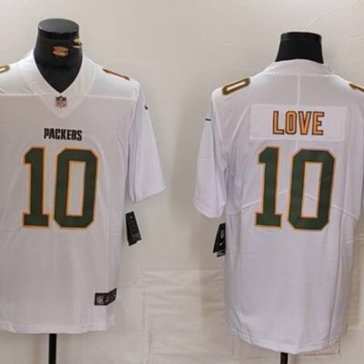 Men's Green Bay Packers #10 Jordan Love White Fashion Vapor Limited Football Stitched Jersey